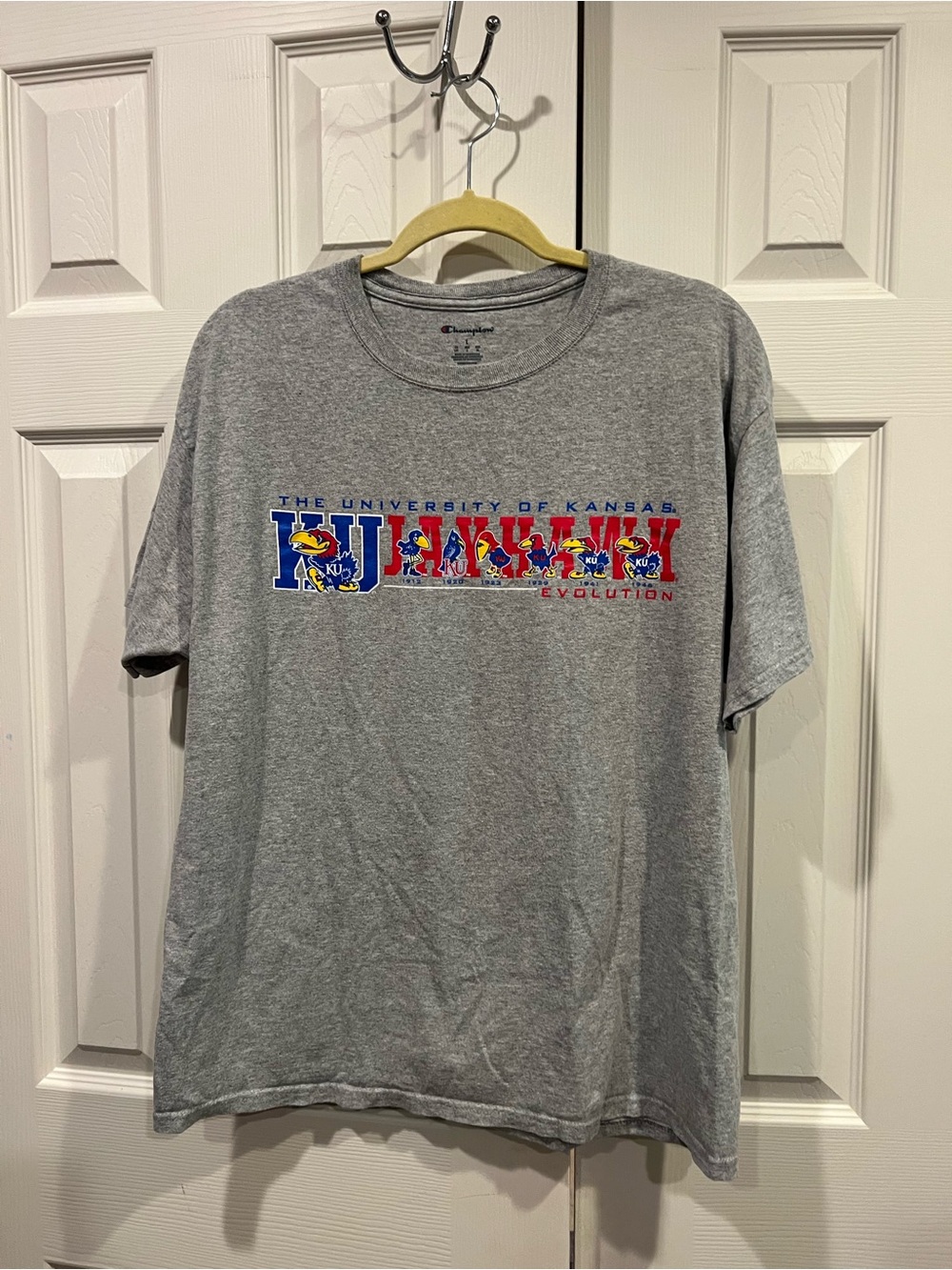 NWOT-University of Kansas Gray Short-Sleeve Graphic T-Shirt